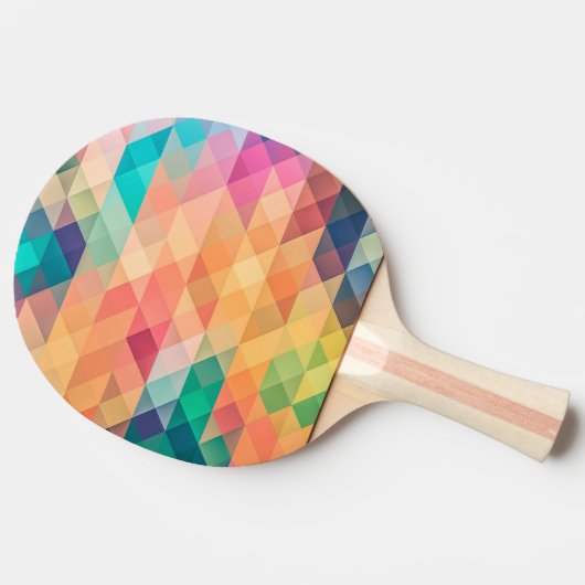 Kleurrijk Abstract geometrisch patroon Tafeltennisbatje (Zijkant)