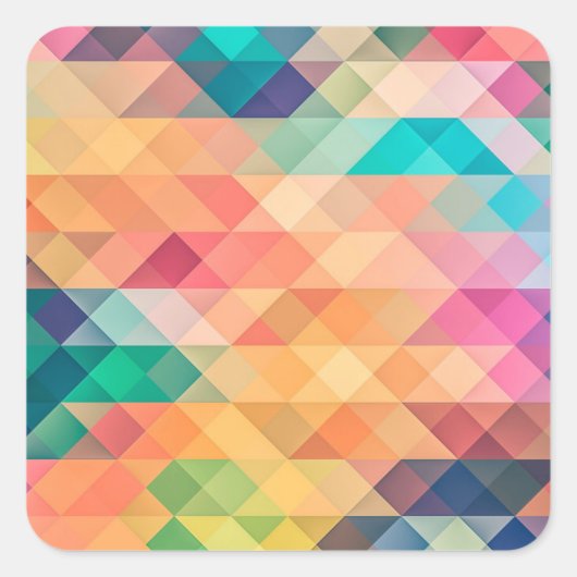 Kleurrijk Abstract geometrisch patroon Vierkante Sticker (Voorkant)