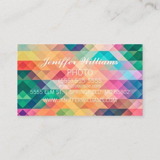 Kleurrijk Abstract geometrisch patroon Visitekaartje (Achterkant)