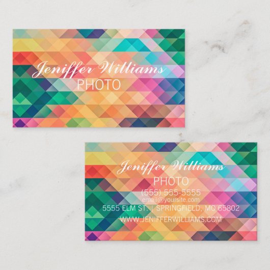 Kleurrijk Abstract geometrisch patroon Visitekaartje (Voorkant / Achterkant)
