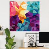 Kleurrijk Abstract geometrisch poly Poster (Thuiskantoor)