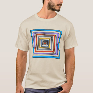 Kleurrijk Abstract Geometrisch Vierkant Patroon T- T-shirt