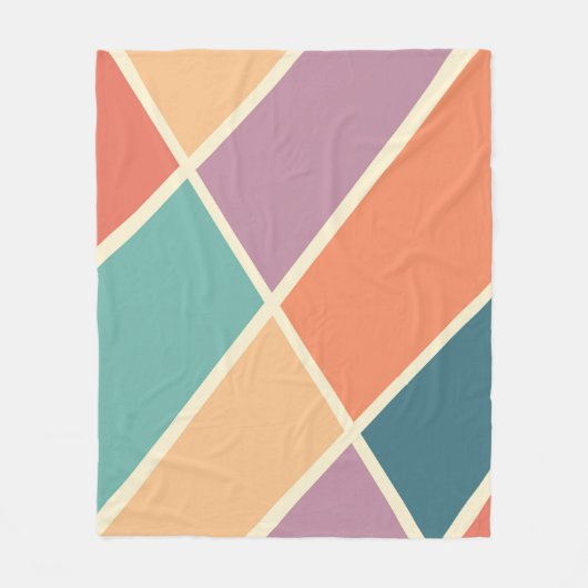 Kleurrijk abstract geometrisch vormontwerp fleece deken (Voorkant)