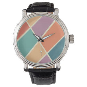 Kleurrijk abstract geometrisch vormontwerp horloge