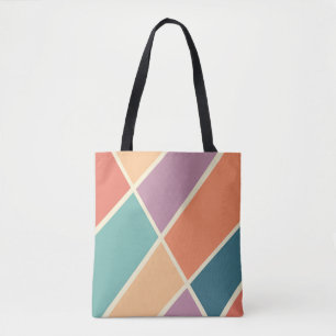 Kleurrijk abstract geometrisch vormontwerp tote bag