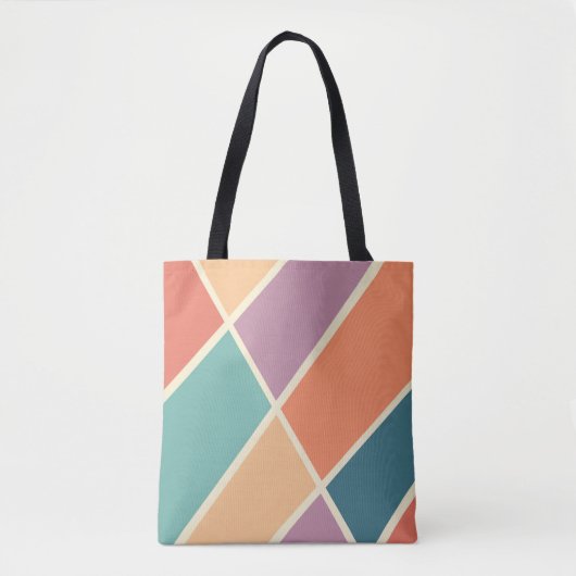 Kleurrijk abstract geometrisch vormontwerp tote bag (Voorkant)