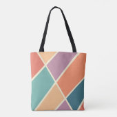 Kleurrijk abstract geometrisch vormontwerp tote bag (Achterkant)