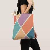 Kleurrijk abstract geometrisch vormontwerp tote bag (Dichtbij)