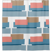 Kleurrijk Abstract Geometrische Stripes Kunstpatro Douchegordijn (Voorkant)