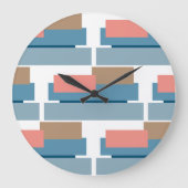 Kleurrijk Abstract Geometrische Stripes Kunstpatro Grote Klok (Voorkant)