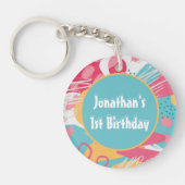 Kleurrijk Abstract Gepersonaliseerd Sleutelhanger (Voorkant)