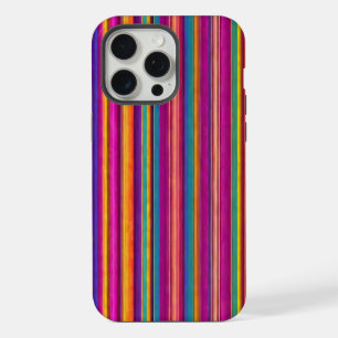 kleurrijk abstract gestreept lijnpatroon iPhone 15 pro max case
