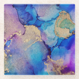 Kleurrijk Abstract: getextureerde olieverfschilder Glazen Onderzetter