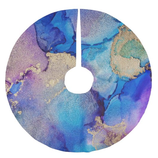 Kleurrijk Abstract: getextureerde olieverfschilder Kerstboom Rok (Voorkant)