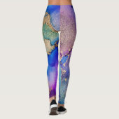 Kleurrijk Abstract: getextureerde olieverfschilder Leggings (Achterkant)