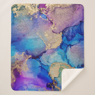 Kleurrijk Abstract: getextureerde olieverfschilder Sherpa Deken