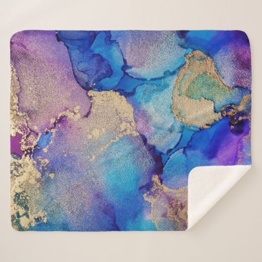 Kleurrijk Abstract: getextureerde olieverfschilder Sherpa Deken (Voorkant (horizontaal))