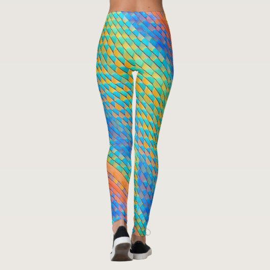 Kleurrijk Abstract geweven digitaal patroon Leggings (Achterkant)