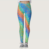 Kleurrijk Abstract geweven digitaal patroon Leggings (Voorkant)