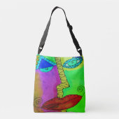 Kleurrijk Abstract gezicht Crossbody Tas (Achterkant)