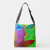 Kleurrijk Abstract gezicht Crossbody Tas (Voorkant)
