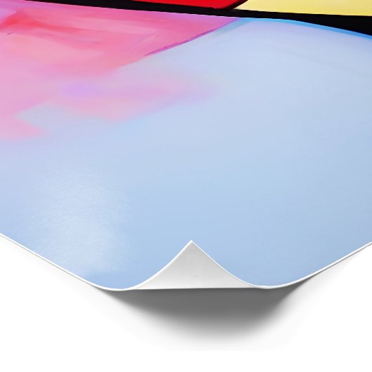 Kleurrijk Abstract gezichtskubisme Perfect Poster (Hoek)