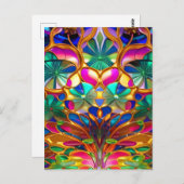 Kleurrijk Abstract Glas in lood Briefkaart (Voorkant / Achterkant)