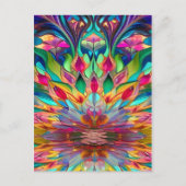 Kleurrijk Abstract Glas in lood Briefkaart (Voorkant)