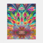 Kleurrijk Abstract Glas in lood Fleece Deken (Voorkant)