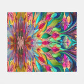Kleurrijk Abstract Glas in lood Fleece Deken (Voorkant (Horizontaal))