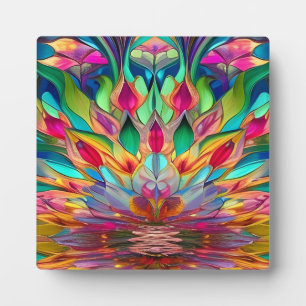 Kleurrijk Abstract Glas in lood Fotoplaat