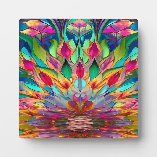 Kleurrijk Abstract Glas in lood Fotoplaat (Voorkant)