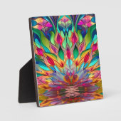 Kleurrijk Abstract Glas in lood Fotoplaat (Voorkant)