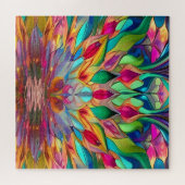 Kleurrijk Abstract Glas in lood Legpuzzel (Horizontaal)