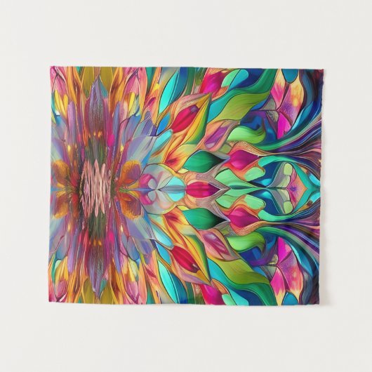 Kleurrijk Abstract Glas in lood Wandkleed (Voorkant (horizontaal))