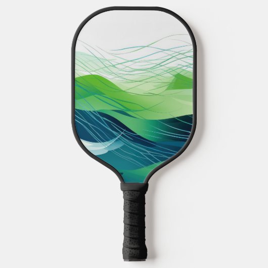 Kleurrijk abstract golfontwerp pickleball paddle (Voorkant)