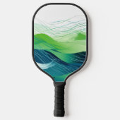 Kleurrijk abstract golfontwerp pickleball paddle (Achterkant)