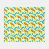 Kleurrijk Abstract Golfpatroon Fleece Deken (Voorkant (Horizontaal))