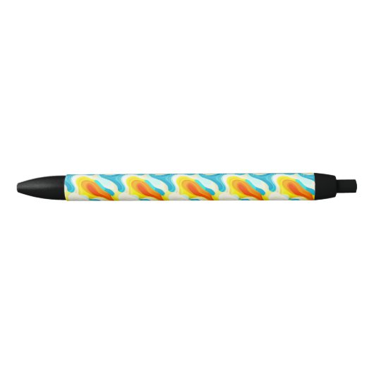 Kleurrijk Abstract Golfpatroon Zwarte Inkt Pen (Voorkant)