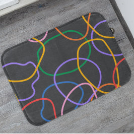 Kleurrijk Abstract golvend lijnenpatroon Badmat