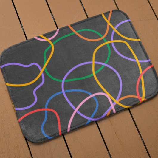 Kleurrijk Abstract golvend lijnenpatroon Badmat