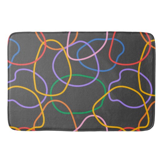 Kleurrijk Abstract golvend lijnenpatroon Badmat (Voorkant)
