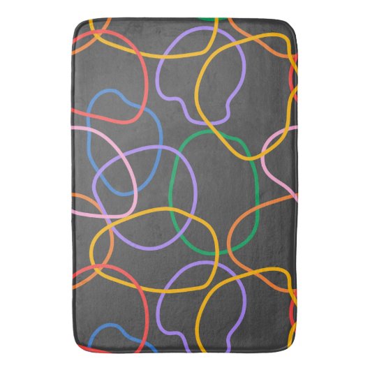 Kleurrijk Abstract golvend lijnenpatroon Badmat (Voorkant Verticaal)