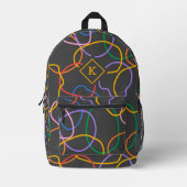 Kleurrijk Abstract golvend lijnenpatroon Bedrukte Rugzak (Voorkant)