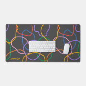 Kleurrijk Abstract golvend lijnenpatroon Bureaumat (Keyboard & Muis)