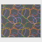 Kleurrijk Abstract golvend lijnenpatroon Cadeaupapier (Vlak)