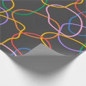 Kleurrijk Abstract golvend lijnenpatroon Cadeaupapier (Hoek)