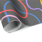 Kleurrijk Abstract golvend lijnenpatroon Cadeaupapier (Rol Hoek)