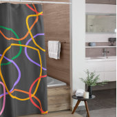 Kleurrijk Abstract golvend lijnenpatroon Douchegordijn