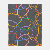 Kleurrijk Abstract golvend lijnenpatroon Fleece Deken (Voorkant)
